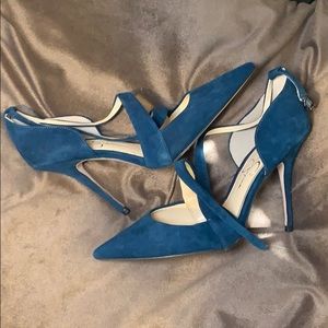 Jessica Simpson blue suede pumps
